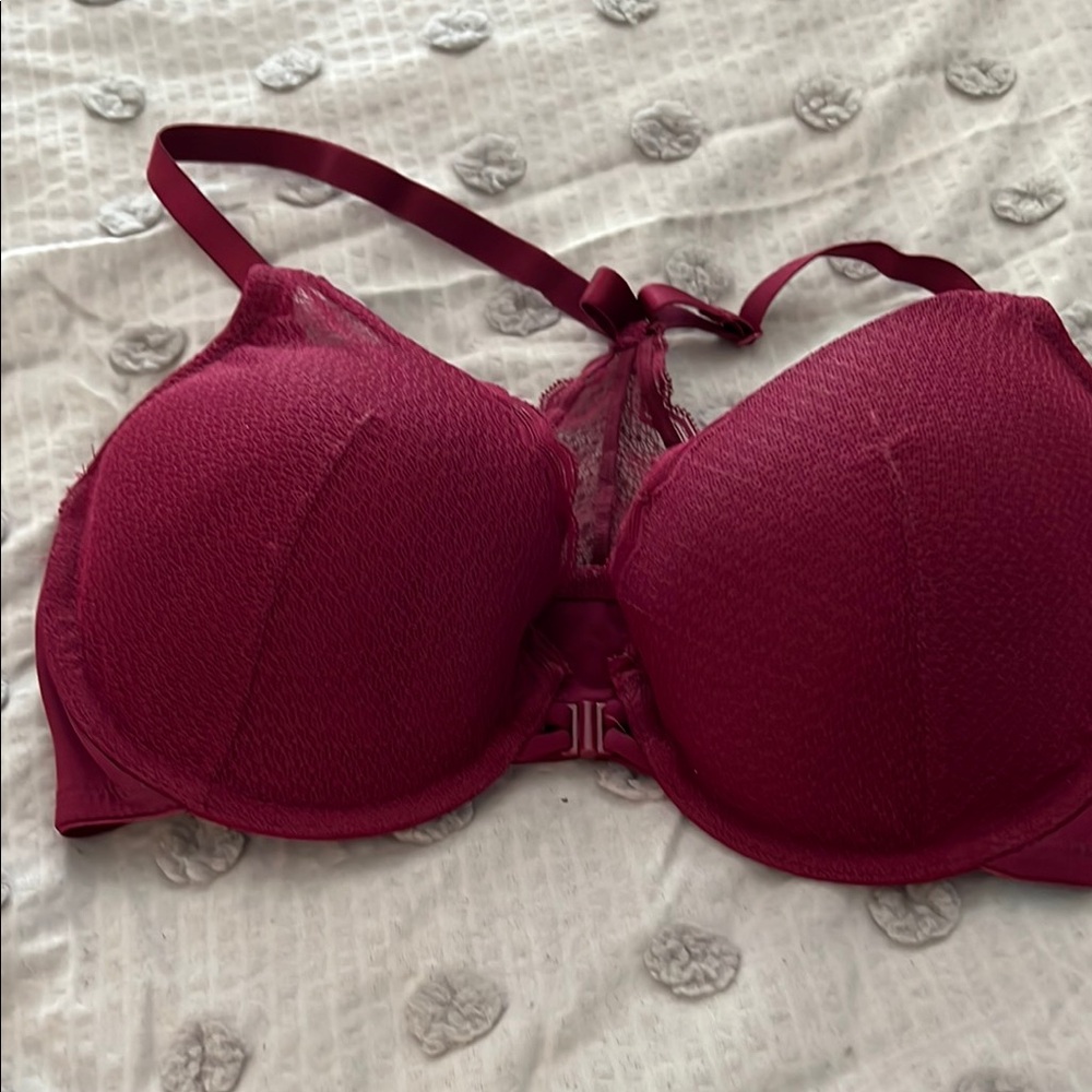 Elegant Burgundy Lace Bra